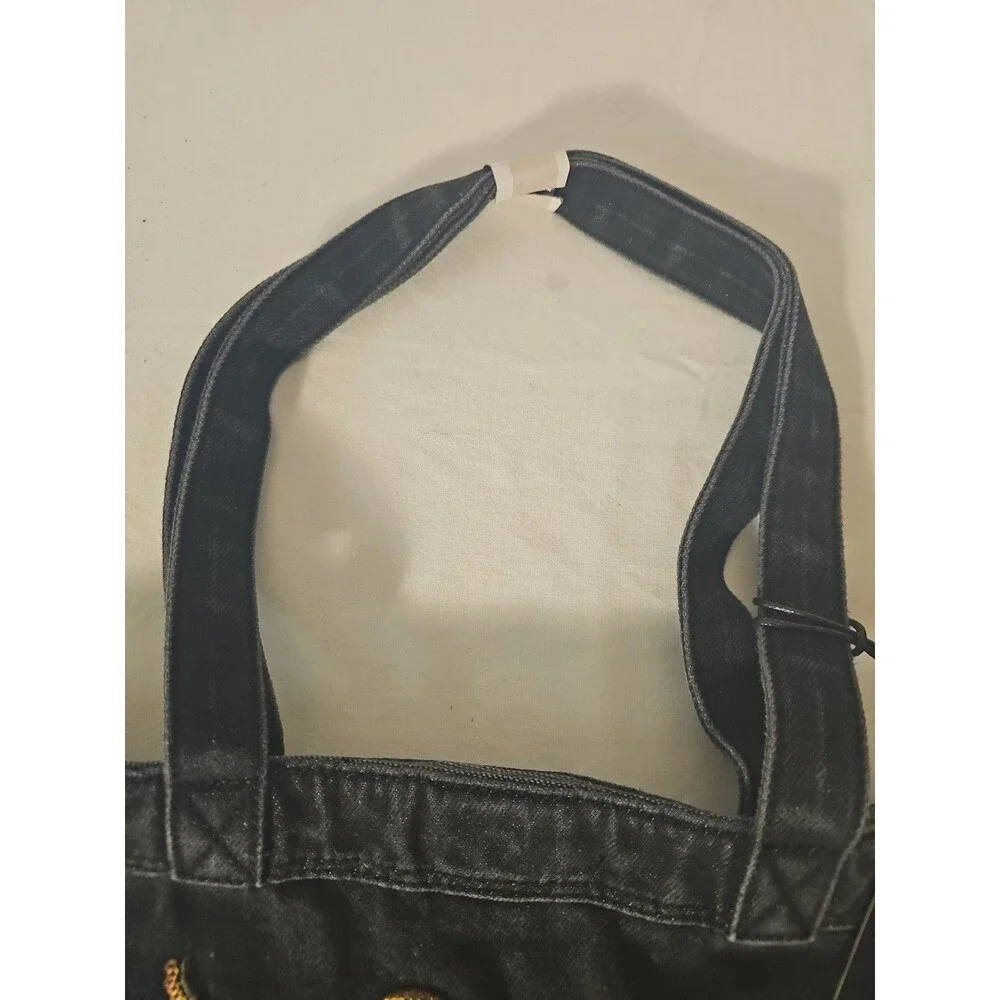 New DG2 by Diane Gilman Embroidered Denim Tote Bag Floral Tiger